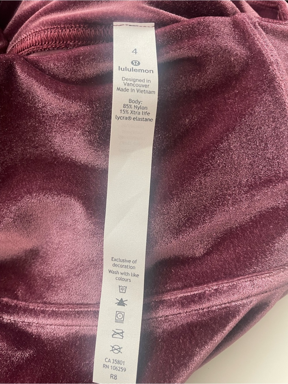 LULULEMON ATHLETICA Velvet Wunder Lounge Tight Leggings - Garnet - Picture 10 of 12
